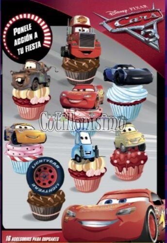Accesorio para Cupcake CARS X16 Unidades