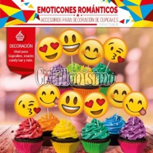 Accesorios Para Cupcake EMOTICONES ROMANTICOS X10
