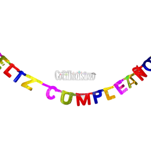 Guirnalda FELIZ CUMPLEAÑOS HOLOGRAFICO Metalizado - Imagen 2