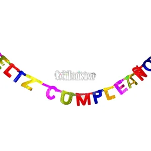 Guirnalda FELIZ CUMPLEAÑOS HOLOGRAFICO Metalizado - Imagen 2