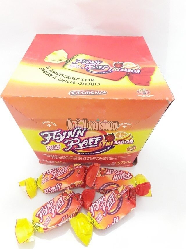 Caramelo FLYNN PAFF NARANJA FRUTILLA BANANA X 70 Unidades