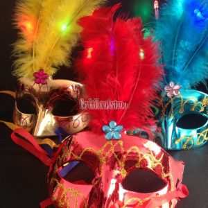Antifaz con Pluma LUMINOSO (LED) - Imagen 2