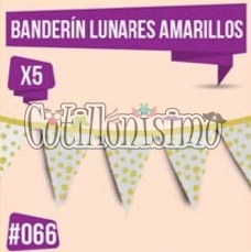 Banderin Lunares Color AMARILLO (Friselina) 3Mts