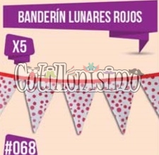 Banderin Lunares Color ROJO (Friselina) 3 Mts