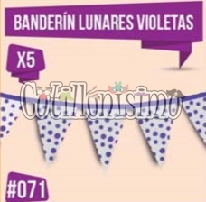 Banderin Lunares Color VIOLETA (Friselina) 3 Mts