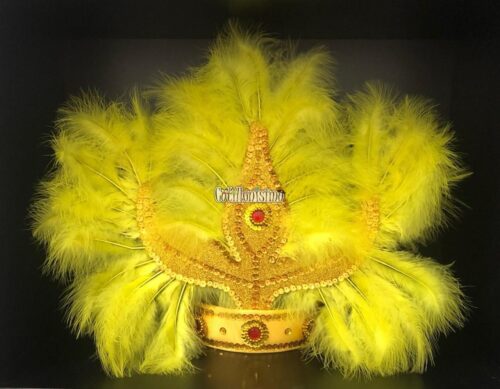 Corona Con Plumas Vincha Marabu Color AMARILLO (Grande)