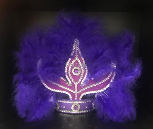 Corona Con Plumas Vincha Marabu Color VIOLETA (Grande)