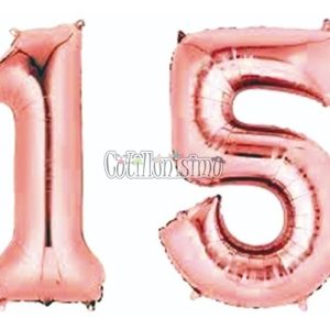 Globo Numero 15 Inflable Color ROSA Para Helio O Aire 1Mt De Alto