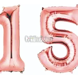 Globo Numero 15 Inflable Color ROSA Para Helio O Aire 1Mt De Alto