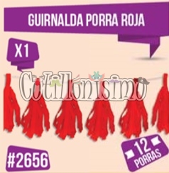 Guirnalda Porra Color ROJO (FRISELINA)