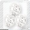 Globos con Confetti Redondo METALIZADO - PLATEADO x3 Unidades