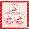 Globos con Confetti Redondo METALIZADO - ROJO x3 Unidades