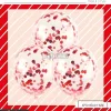 Globos con Confetti Redondo METALIZADO - ROJO x3 Unidades