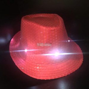 Sombrero Lentejuela Color FUCSIA (LED BLANCO)