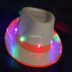 Sombrero Con Tira Fluo NARANJA (LED Multicolor)