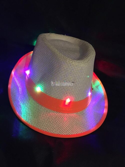 Sombrero Con Tira Fluo NARANJA (LED Multicolor)