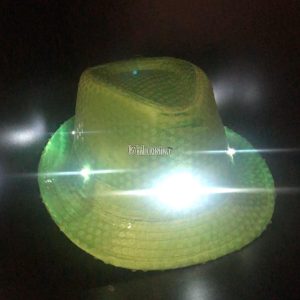 Sombrero Lentejuela Color VERDE (LED BLANCO) - Imagen 2