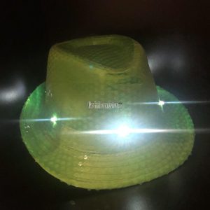 Sombrero Lentejuela Color VERDE (LED BLANCO)