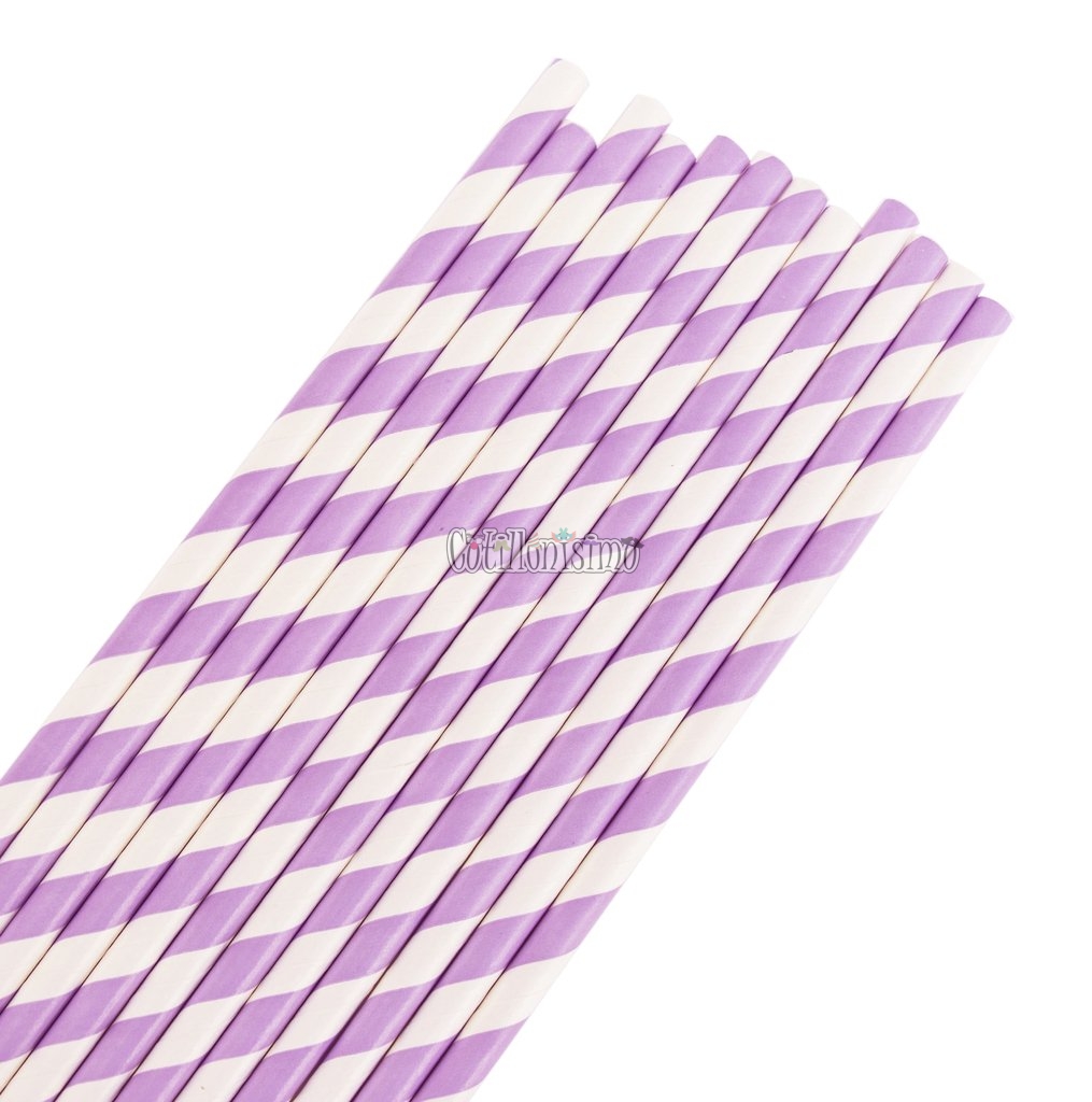 Sorbete Polipapel Blanco Rayas Lila X 25
