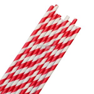 Sorbete Polipapel Blanco Rayas Rojas X 25