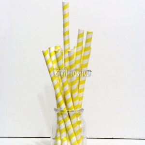 Sorbete Polipapel Blanco Rayas Amarillas X 25