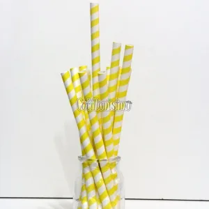 Sorbete Polipapel Blanco Rayas Amarillas X 25