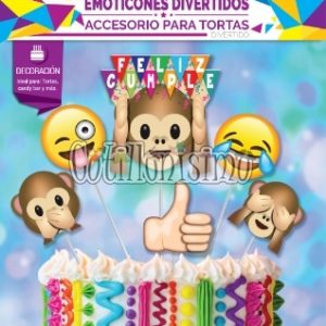 Accesorios Para Torta CUMPLEAÑOS DIVERTIDOS X6