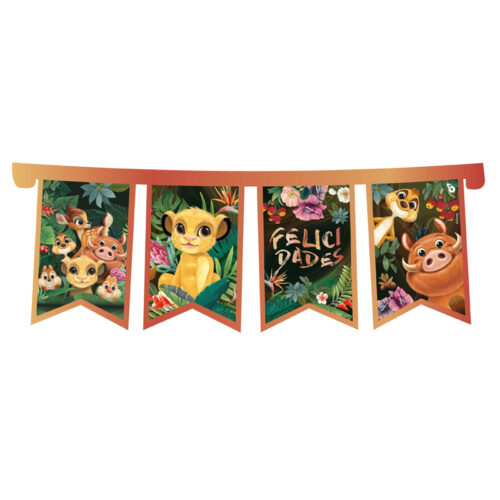 Banderín Animales de la Selva Disney 3mts - Licencia Oficial