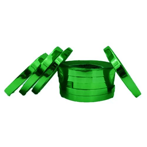 Rollo Cinta Ribbon para Globos Verde Metalizada x1u 10mts