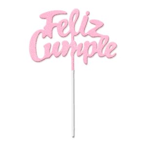 Pinche Feliz Cumple Rosa Pastel Gibreado Plástico 22cm