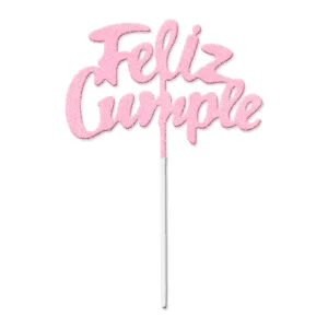 Pinche Feliz Cumple Rosa Pastel Gibreado Plástico 22cm