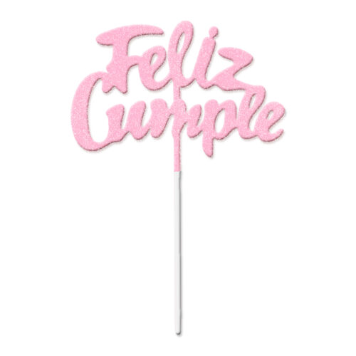 Pinche Feliz Cumple Rosa Pastel Gibreado Plástico 22cm
