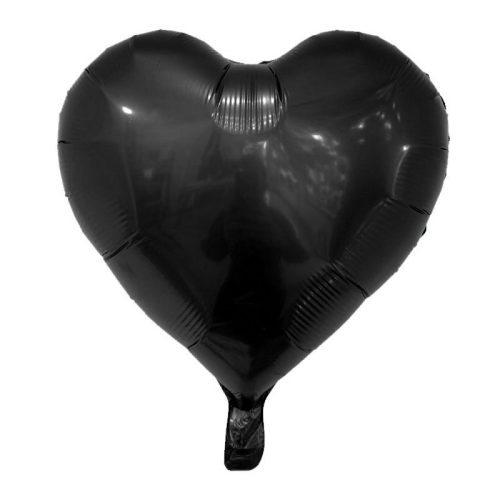 Globo Corazón Metalizado Color NEGRO 45 CM