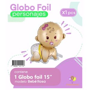 Globo Silueta BEBE NIÑA (15 Pulgadas) Apto Aire