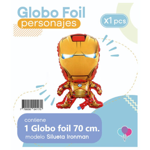 Globo IRON MAN 70cm (Silueta) Apto Aire