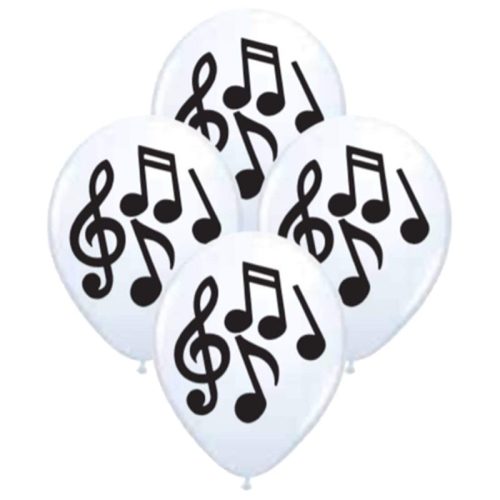 Globos Notas Musicales 12 Pulgadas X10 Unidades