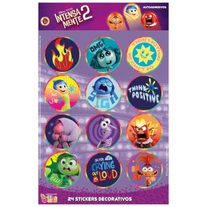 Stickers Autoadhesivos Intensamente 2 x24 Unidades Licencia Oficial