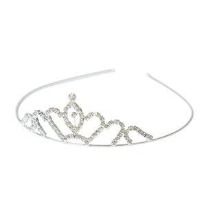 Alternative view of Tiara Princesa Strass Plateada Metal x1 Unidad