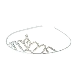 Alternative view of Tiara Princesa Strass Plateada Metal x1 Unidad