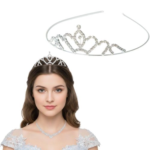 Tiara Princesa Strass Plateada Metal x1 Unidad