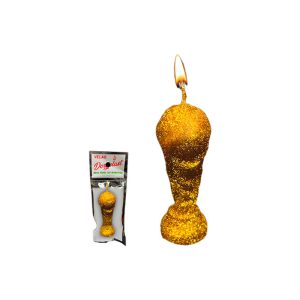 Vela Copa del Mundo Gibreada Dorada x1 Unidad
