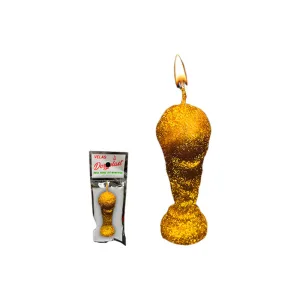 Vela Copa del Mundo Gibreada Dorada x1 Unidad