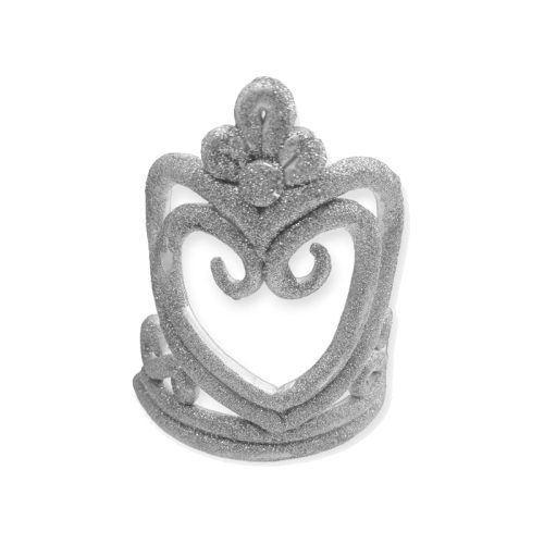 Adorno de Porcelana Corona Plateada
