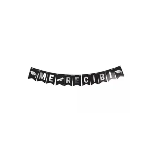 Banderin ME RECIBI Negro y Plateado