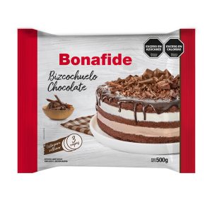 Bizcochuelo REDONDO BONAFIDE 3 Capas Sabor Chocolate x500 Grs
