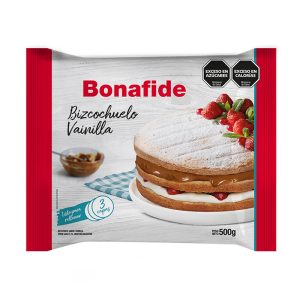Bizcochuelo REDONDO BONAFIDE 3 Capas Sabor Vainilla x500 Grs