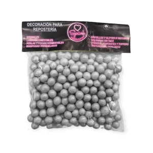 Drops Perlas Medianas Plateado Sprink x40 Gramos