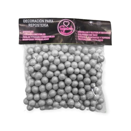 Drops Perlas Medianas Plateado Sprink x40 Gramos