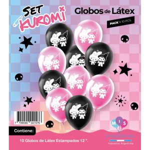 Globos Kuromi 12 Pulgadas X10 Unidades