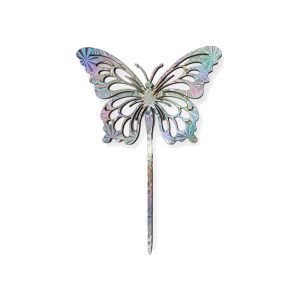 Pinche Topper Fibrofacil Mariposa Plateada Holografica